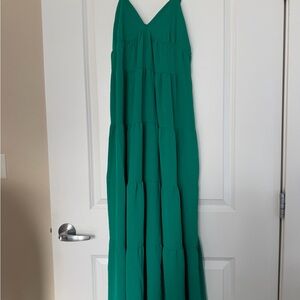 Monteau Emerald Tiered Maxi Dress